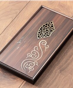 Khay trà bằng tre đựng ấm chén dạng hộp bền đẹp 40x21cm chứa được nước bên trong