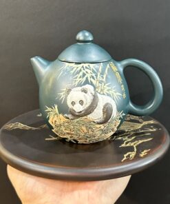 Ấm tử sa long đán nguyên khoáng đất cũ lục nê gấu trúc đẹp thủ công đẹp