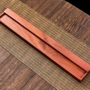 Giá gác chén gỗ hương nguyên khối để ly tách trà đẹp 40cm DC47.