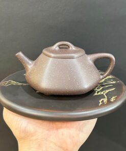 ấm tử sa cao cấp nguyên khoáng đất cũ thủ công lục phương 180ml pha trà ngon