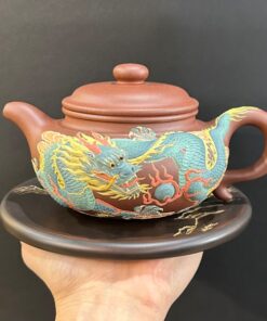 ấm tử sa đất cũ cao cấp nghệ nhân Chu Hiếu Trung họa tiết rồng Đạt Đỉnh Hoàng Phi 400ml