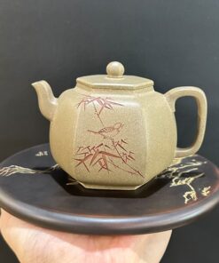Ấm tử sa Tư Đình lục phương trúc đất cũ nghi hưng thủ công cao cấp pha trà ngon.