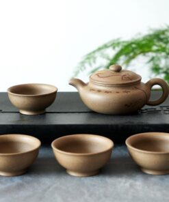 Bộ Ấm Trà Tử Sa Lão Đoàn Nê Biển Phúc Khắc Sen 250ml AT209