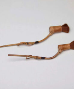 Chổi trà dưỡng ấm cán tre đẹp xoắn thủ công lông mượt 24cm DC01