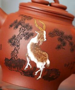 ấm tử sa đẹp đất cũ nguyên khoáng dáng tập ngọc hình dê 230ml thủ công cao cấp.