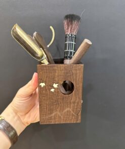 Dụng cụ pha trà gỗ gụ dáng vuông hình lá phong đẹp KH15