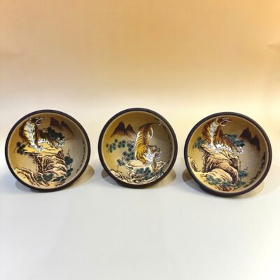 Chén tử sa cao cấp họa hổ xuống núi đáy tào thanh đất cũ 100ml CTS16