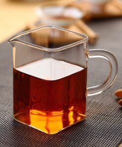 chén tống thủy tinh chịu nhiệt cao cấp dáng vuông làm chuyên trà đẹp 200ml