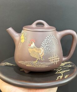 ấm tử sa đất cũ nguyên khoáng nghi hưng dáng thạch biều hình gà thủ công đẹp