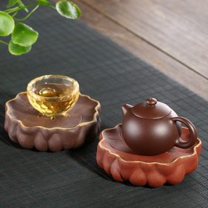 đế ấm trà tử sa dáng đài sen dùng để kê ấm trà đẹp kích thước nhỏ vừa phải hợp các khay trà nhỏ
