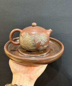 đế ấm trà tử sa nê hưng làm thuyền dưỡng ấm đẹp 19x1cm DC70