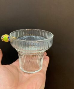 Lọc trà thủy tinh màng lọc inox dùng lược trà bền cao cấp dáng múi cúc lôi.