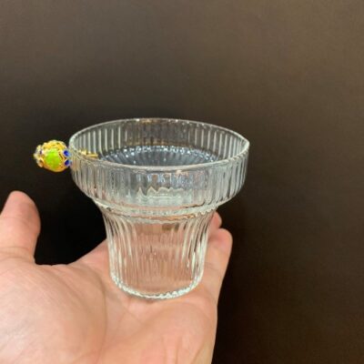 Lọc trà thủy tinh màng lọc inox dùng lược trà bền cao cấp dáng múi cúc lôi.