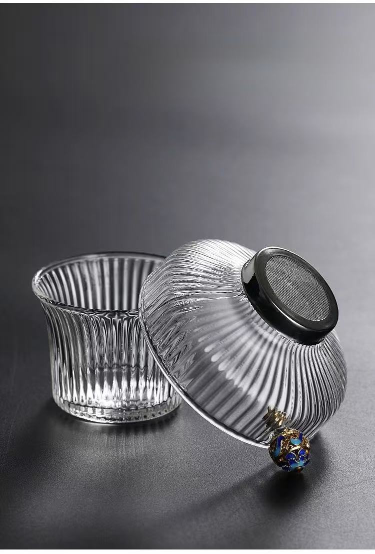 Lọc trà thủy tinh màng lọc inox dùng lược trà bền cao cấp LT10 - Ảnh 4