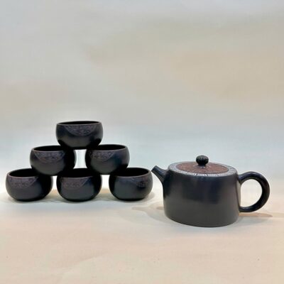 Bộ ấm chén đẹp tử sa nê hưng họa tiết trống đồng pha trà ngon AT22