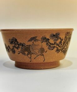 Chén tử sa đẹp nguyên khoáng đất cũ thủ công khắc tùng 110ml CTS39
