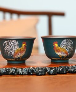 chén tử sa đắp nổi gà nguyên khoáng đất cũ thủ công đối ẩm 100ml CTS29.