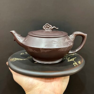 ấm tử sa hư biến tử nê nguyên khoáng khắc sơn thủy đẹp 350ml pha quần ẩm.