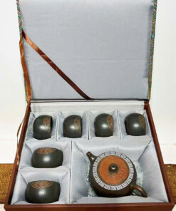 Bộ ấm chén đẹp tử sa nê hưng họa tiết trống đồng pha trà ngon AT22