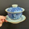 Chén khải sứ cảnh đức pha trà men rạn cao cấp vẽ tay hoa đẹp 150ml AS03