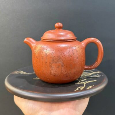 ấm tử sa bát nhã kinh nguyên khoáng đất cũ đức trung mặt phật 240ml ATS132.