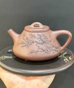 ấm tử sa đất cũ thạch biều nguyên khoáng khắc mai 230ml đẹp pha trà ngon