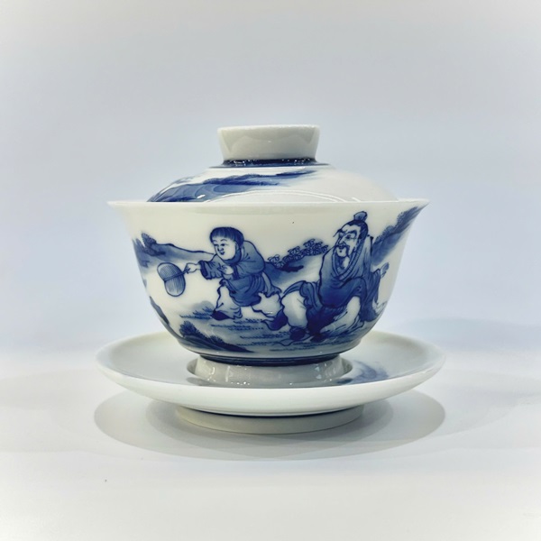 Tiềm trà sứ cảnh đức vẽ tay thủ công làm chén khải pha trà đẹp 170ml AS05