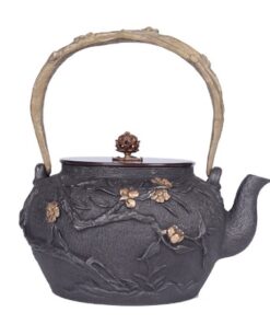 Ấm tetsubin nhật bản bằng gang cao cấp đun nước pha trà ngon đắp nổi báo xuân đẹp 1,2l