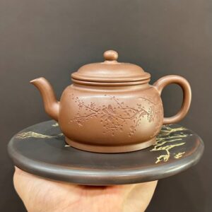 ấm trà tử sa nguyên khoáng đất cũ nghi hưng khắc hoa đẹp 250ml pha trà ngon.