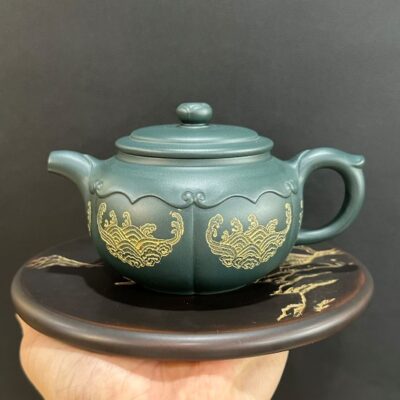 ấm tử sa đất cũ lục nê nguyên khoáng thủ công đẹp 250ml dáng phỏng cổ.
