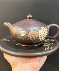 ấm tử sa liên tử nguyên khoáng đất cũ thủ công hoa đẹp 250ml ATS57