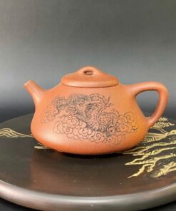 ấm tử sa thạch biều khắc rồng nghi hưng đối ẩm 150ml thủ công đẹp pha 2 người.
