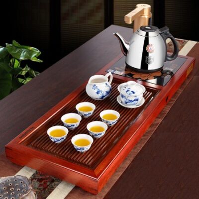 bộ bàn trà điện gỗ hương kèm siêu đun nước pha trà bền đẹp giá rẻ KamJove V13
