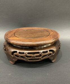 đế ấm trà gỗ gụ dáng tròn kê ấm trà hoặc tượng đẹp 15x6cm DC32.