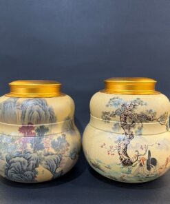 hũ đựng trà đoàn nê dáng hồ lô nắp xoáy khít thủ công cỡ to đẹp HT11