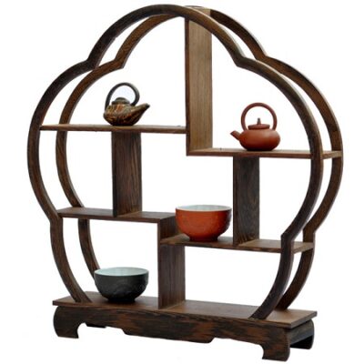 kệ gỗ mini để bàn dáng bông hoa bằng gỗ cánh gà bền đẹp kg03.