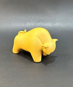 tượng tử sa trâu vàng nguyên khoáng đất cũ thủ công cỡ nhỏ đẹp TS62