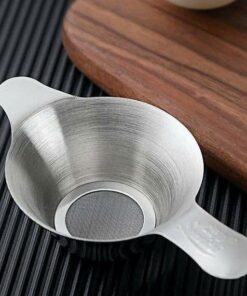 lọc trà inox 304 cao cấp có giá kê phễu lọc bằng vàng hoặc bạc đẹp giá rẻ.