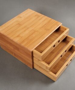 hộp đựng trà phổ nhĩ bằng tre loại 3 ngăn rất tiện lợi bền đẹp vừa loại 357g