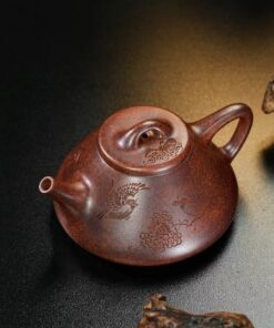 Ấm Tử Sa Đất Cũ Hoả Biến Uyên Ương Chim Thạch Biều 300ml ATS195