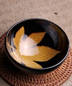 Chén trà thiên mục cao cấp hình lá phong làm ly chủ đẹp 140ml CTM75