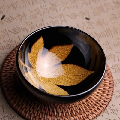 Chén trà thiên mục cao cấp hình lá phong làm ly chủ đẹp 140ml CTM75