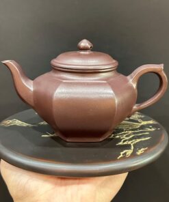 ấm trà tử sa cao cấp lục phương tuyết hoa tử nê thủ công 300ml pha trà đạo việt nam.