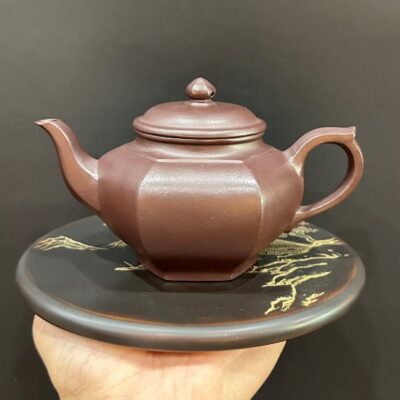 ấm trà tử sa cao cấp lục phương tuyết hoa tử nê thủ công 300ml pha trà đạo việt nam.
