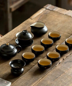 bộ tách trà đẹp gốm men cổ cao cấp làm quà biếu hộp đẹp sang trọng.