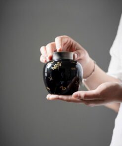 hũ đựng trà đẹp sứ cao cấp nắp xoáy 2 lớp cực kín cỡ nhỏ 250ml bền đẹp.