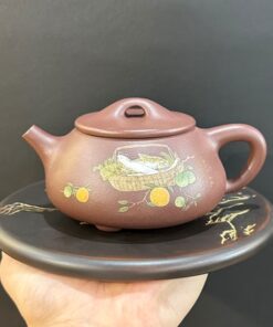 ấm pha trà tử sa nghi hưng dáng thạch biều đất cũ thủ công đẹp 220ml ATS252