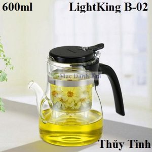 ấm trà thủy tinh lightking b02 chính hãng cao cấp dùng để pha trà hoa tiện lợi
