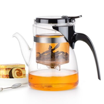 ấm trà thủy tinh dùng để pha trà hoa chính hãng lightking b02 bền đẹp 600ml