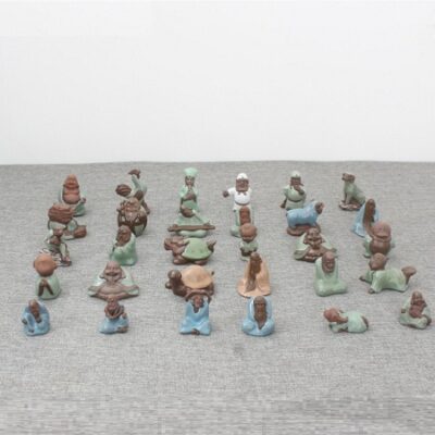 tượng gốm men rạn thủ công nhiều dáng mini bày bàn trà đẹp xinh 7x8cm